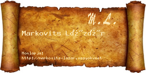 Markovits Lázár névjegykártya